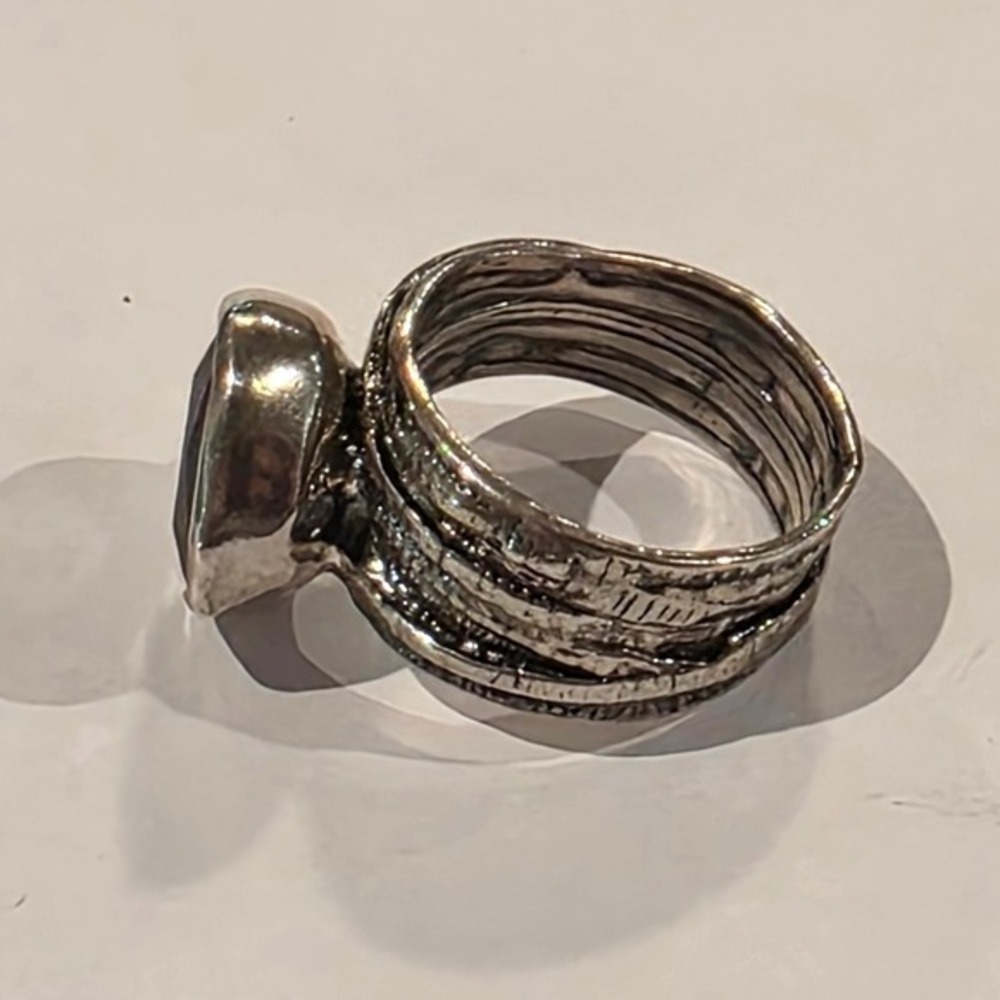 Silpada Sterling Silver Purple CZ "Gladiator" Glam Ring R2757 Size 7 - Picture 3 of 9